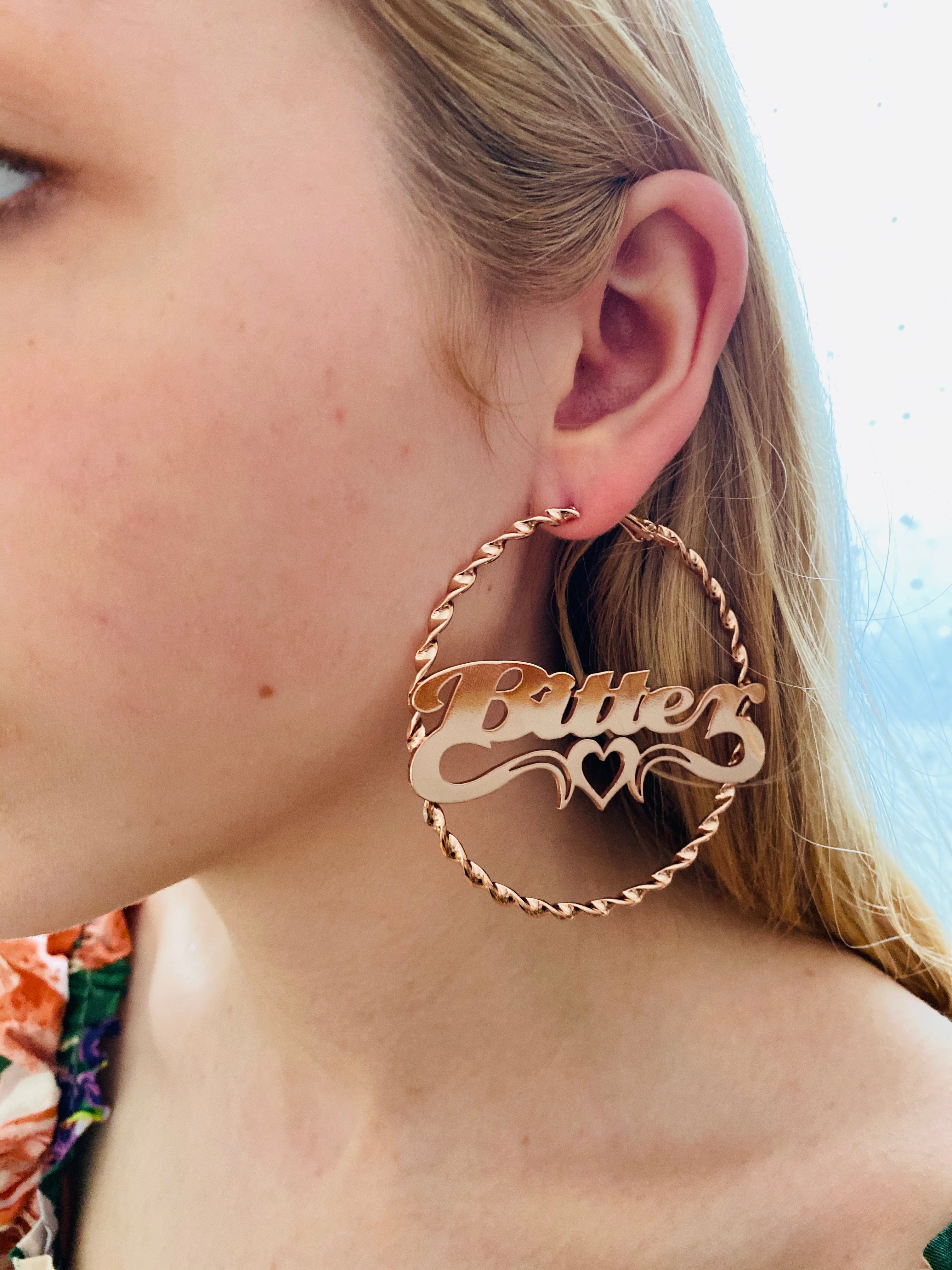 Sassy Custom Name Hoop Earrings