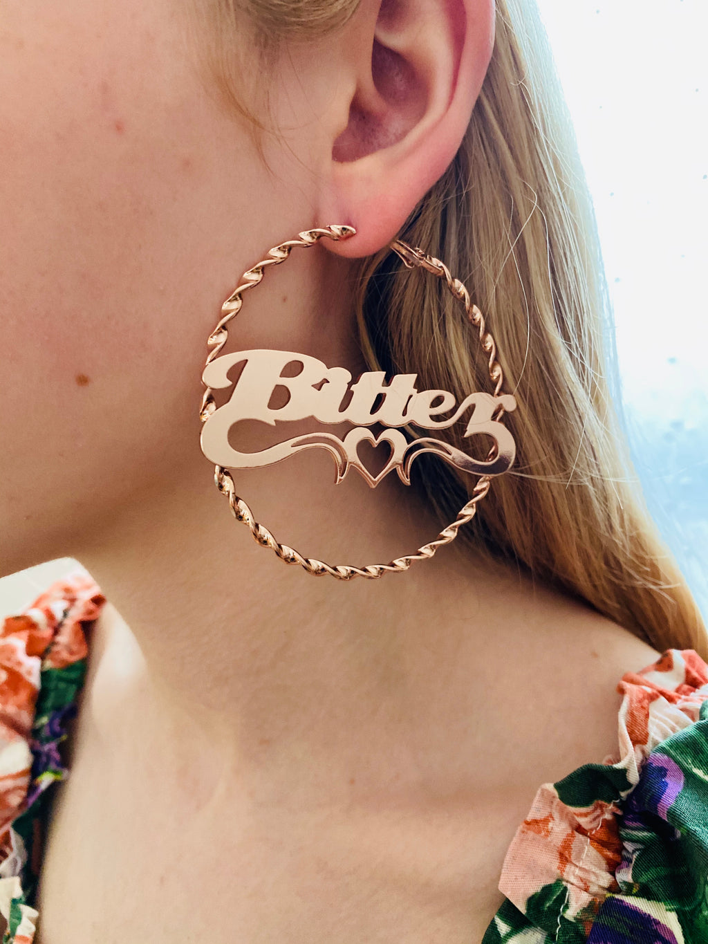 Sassy Custom Name Hoop Earrings