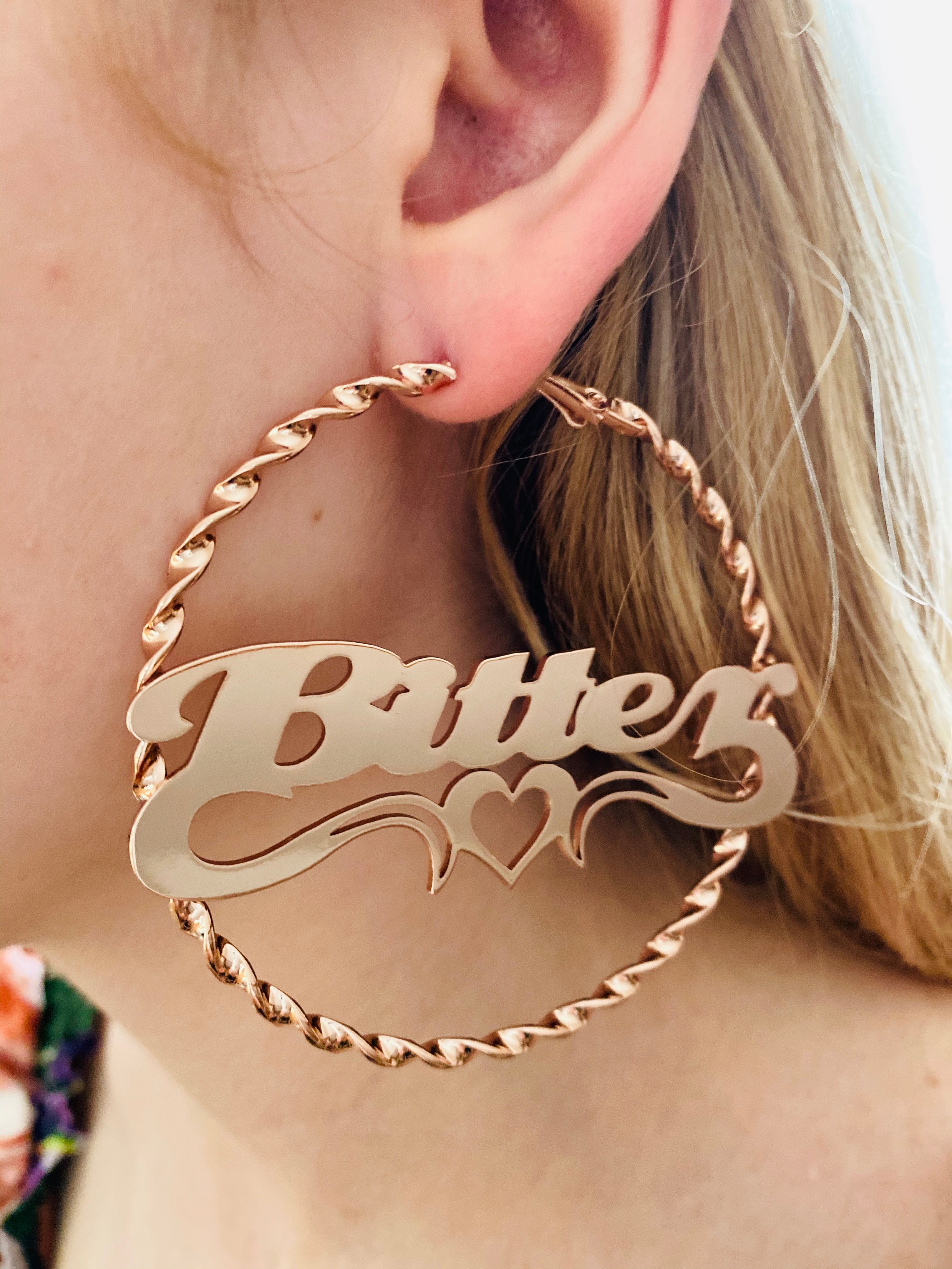 Sassy Custom Name Hoop Earrings