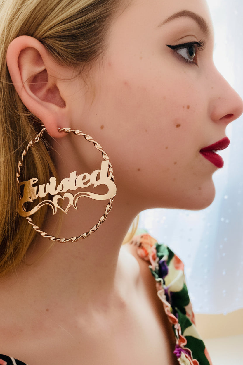 Sassy Custom Name Hoop Earrings