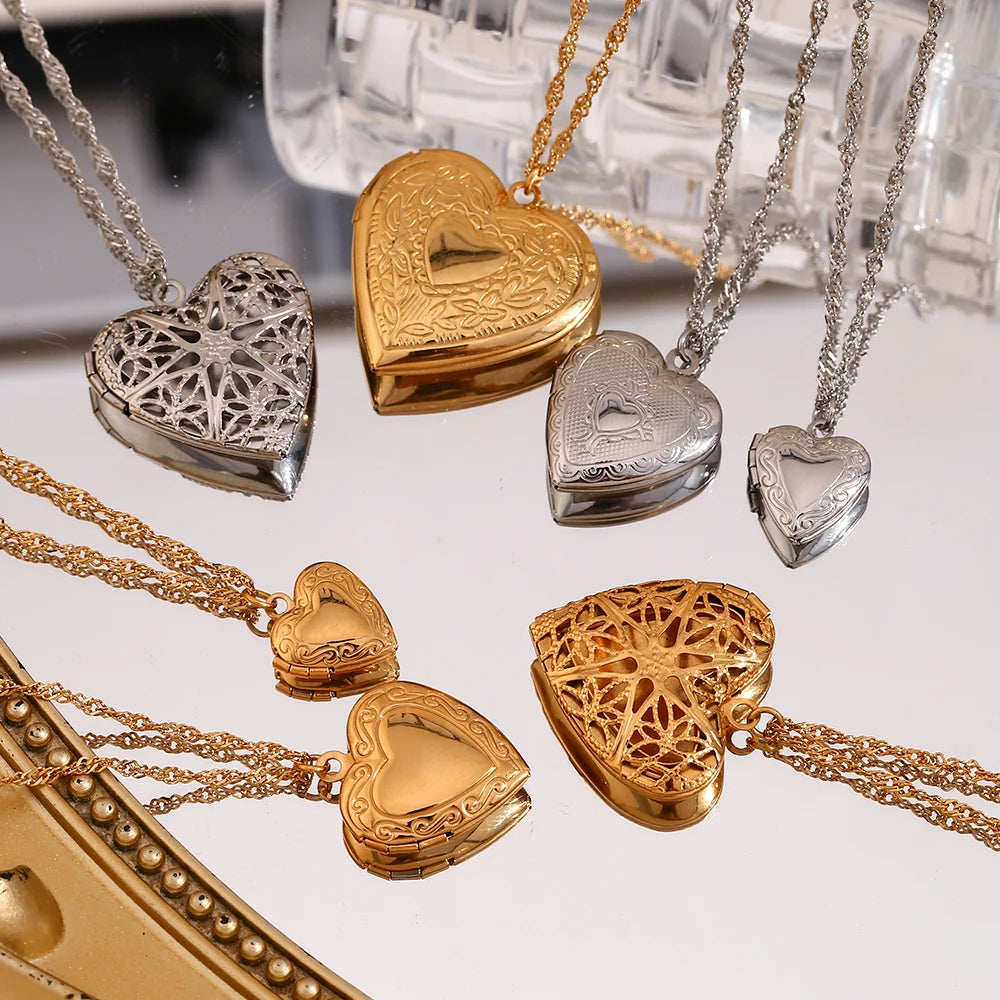 Brigid 18k Gold & Silver Heart Locket (Photo)