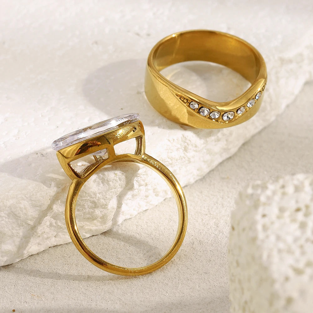18K Gold Plated Double Layer Horse Eye Ring