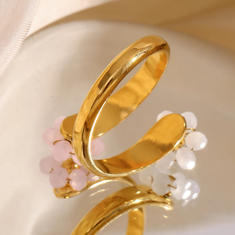 Áine Two Flower Opening Ring