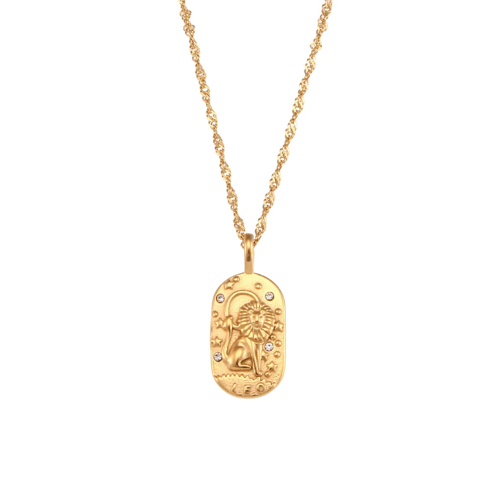 Freyja 18K Gold Plated Zodiac Pendant Necklace