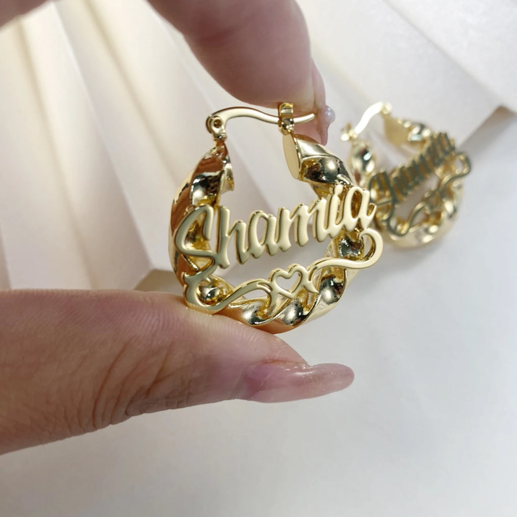 Hebe Kids Custom Name Heart Hoops