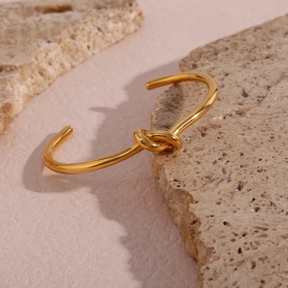 Hera Minimalist Knot Cuff Bangle