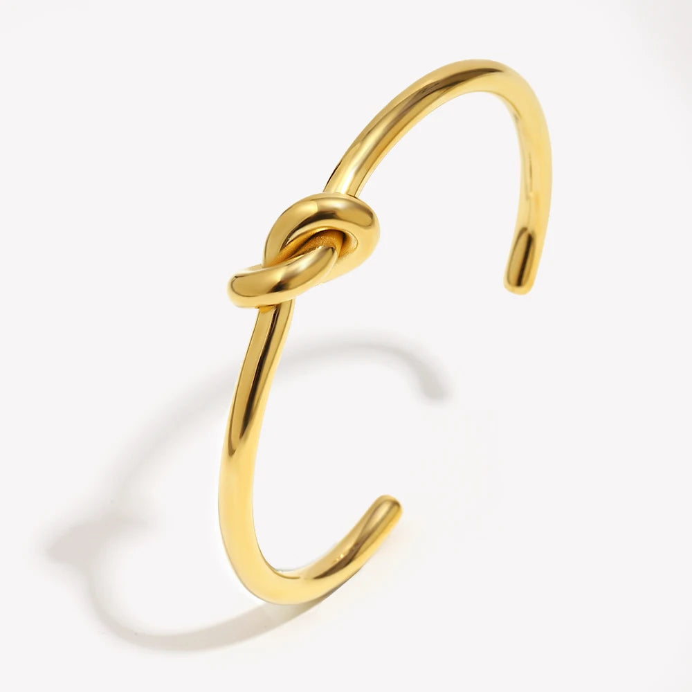 Hera Minimalist Knot Cuff Bangle