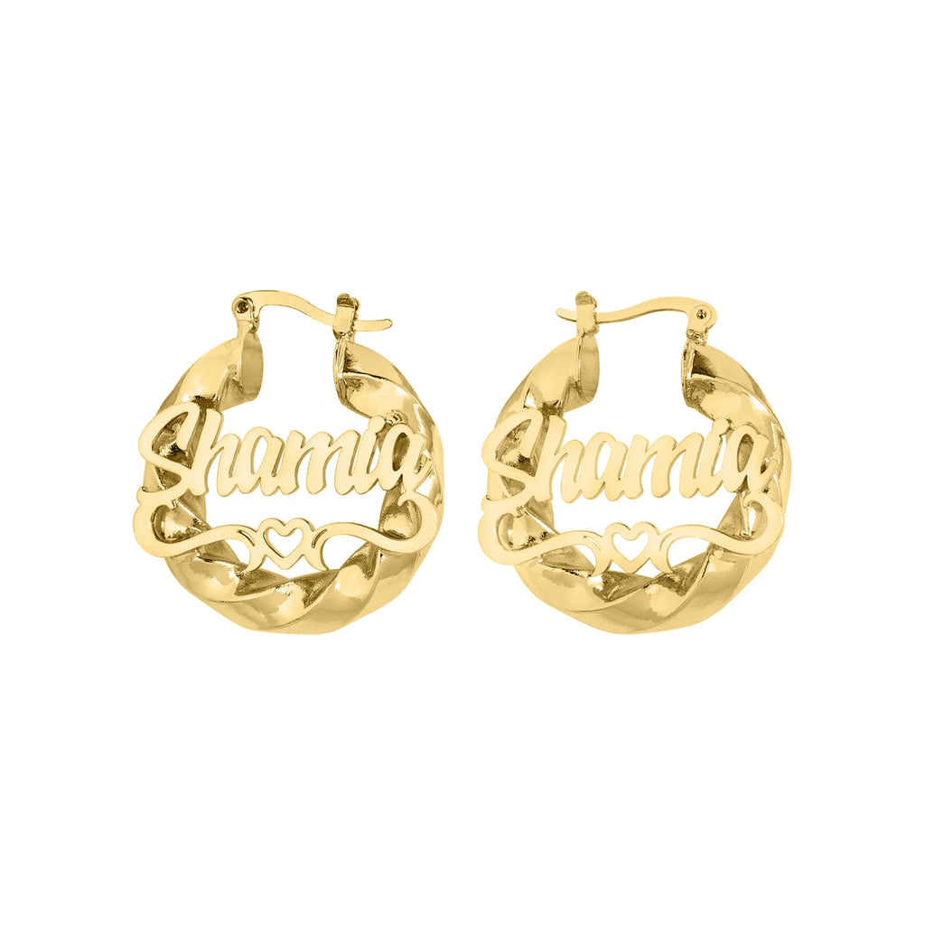 Hebe Kids Custom Name Heart Hoops