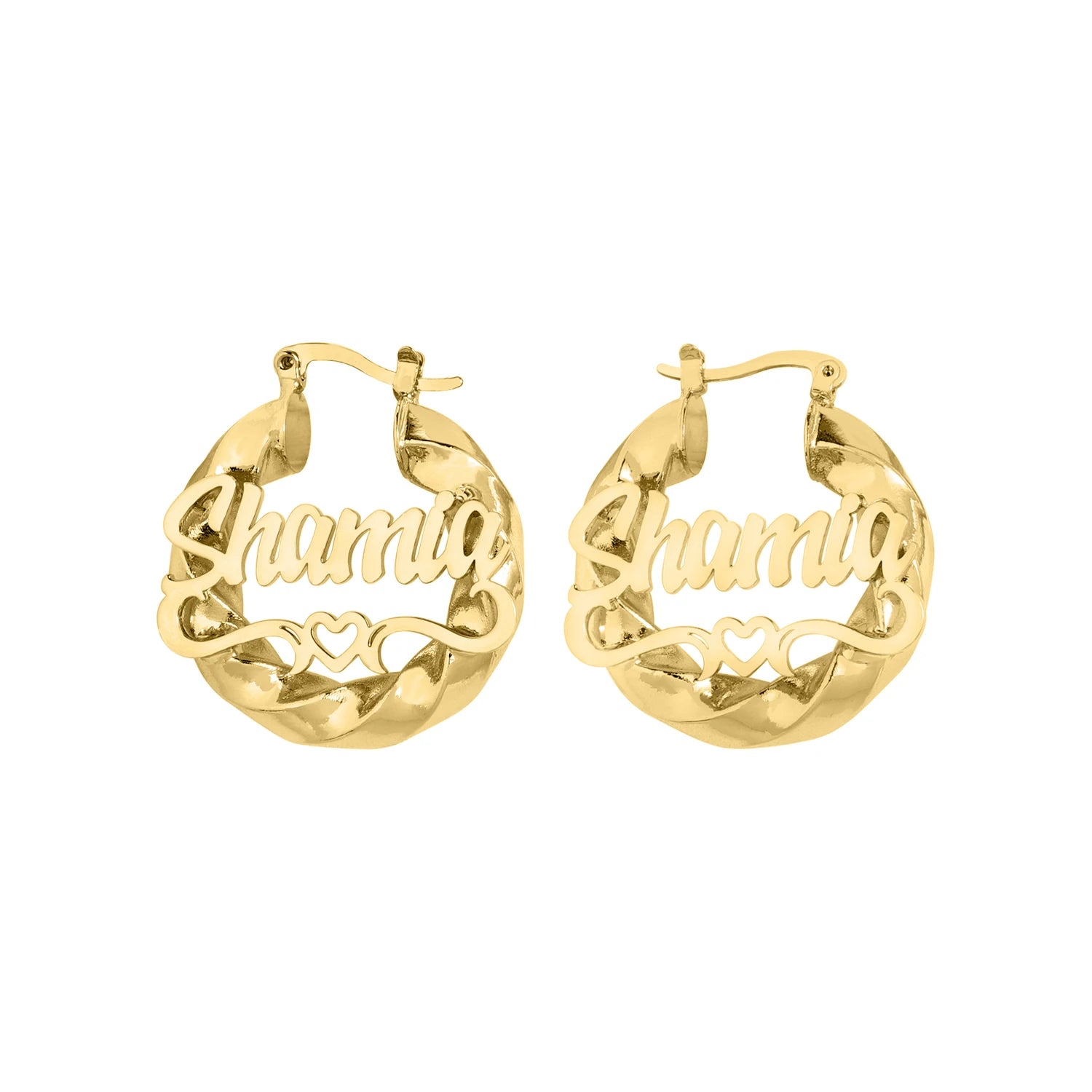 Hebe Kids Custom Name Heart Hoops