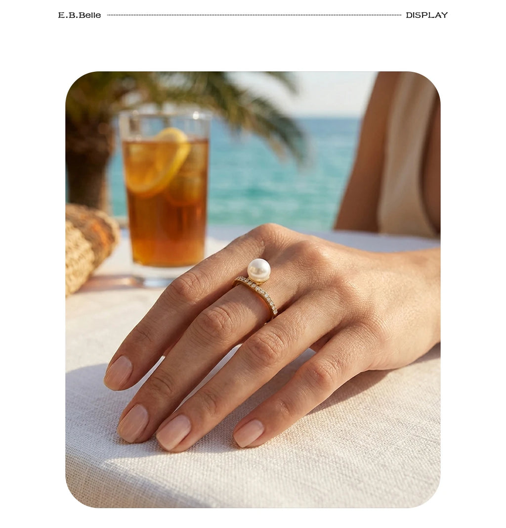 Gefjon 18K Gold & Pearl Rhinestone Ring