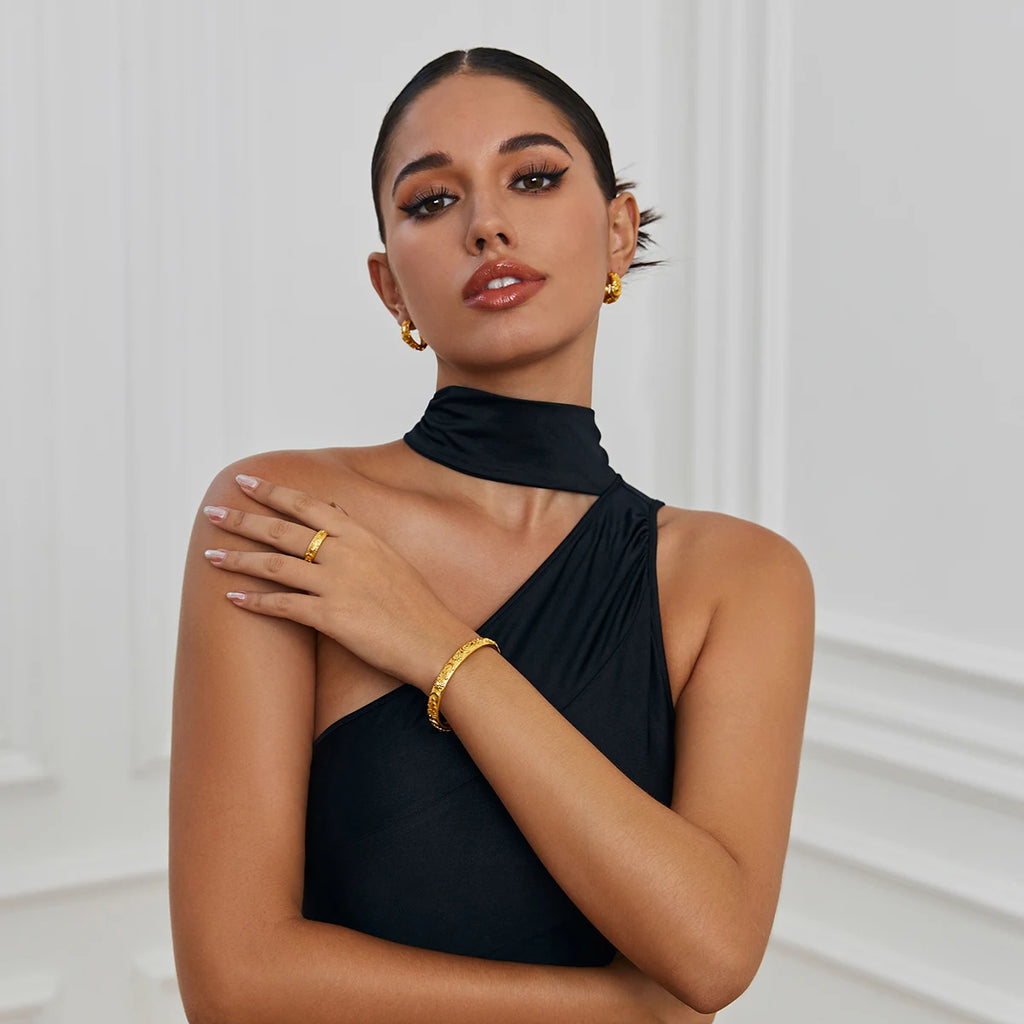 Sun, Stars, Moon 18K Gold Jewelry Set