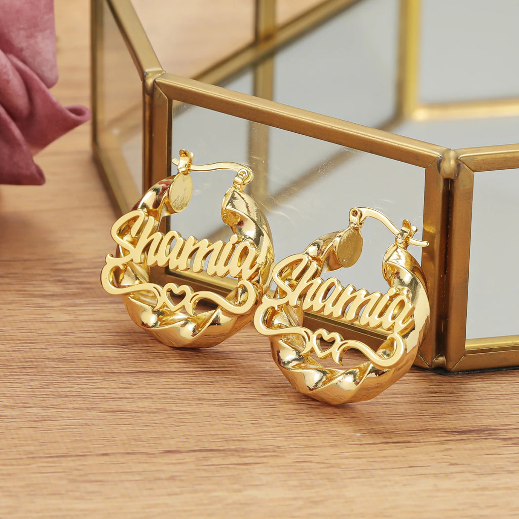 Hebe Kids Custom Name Heart Hoops