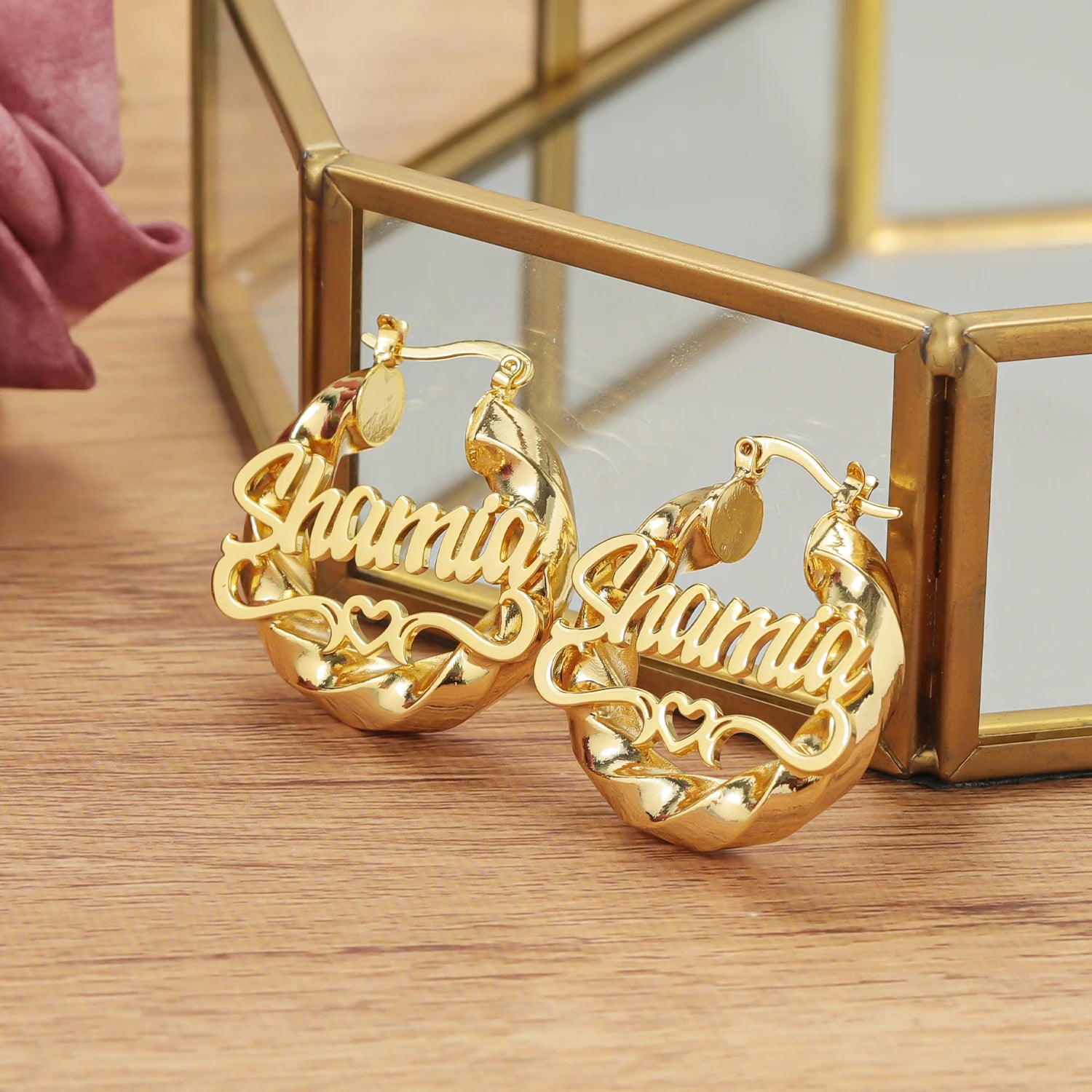 Hebe Kids Custom Name Heart Hoops