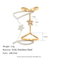 Grian CZ Flower Linked Double Ring