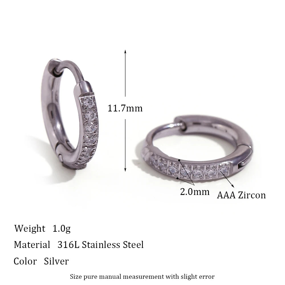 Metis 18k Gold Crystal Pave Huggie Hoops