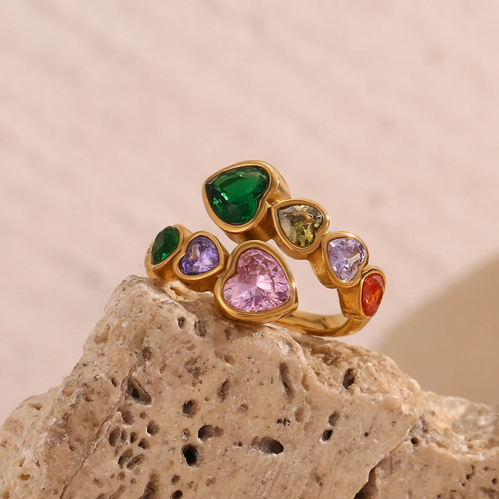 Philia Open Heart Zircon Ring