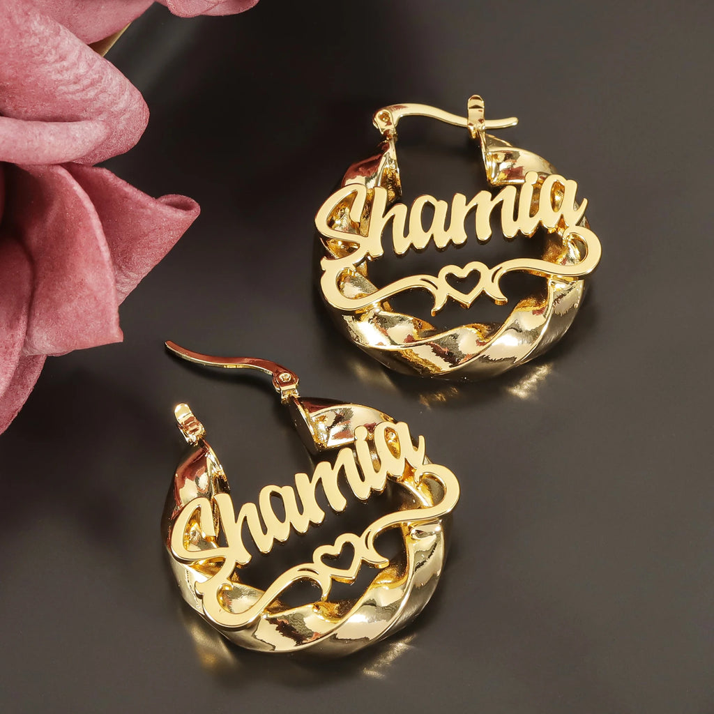 Hebe Kids Custom Name Heart Hoops