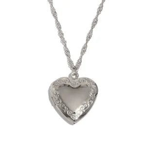 Brigid 18k Gold & Silver Heart Locket (Photo)