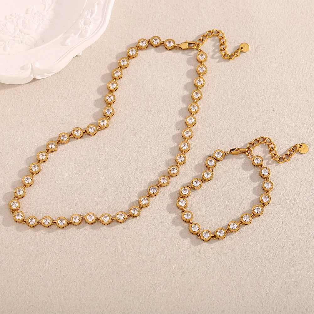 Sif 18K Gold Rainbow Necklace & Bracelet Set