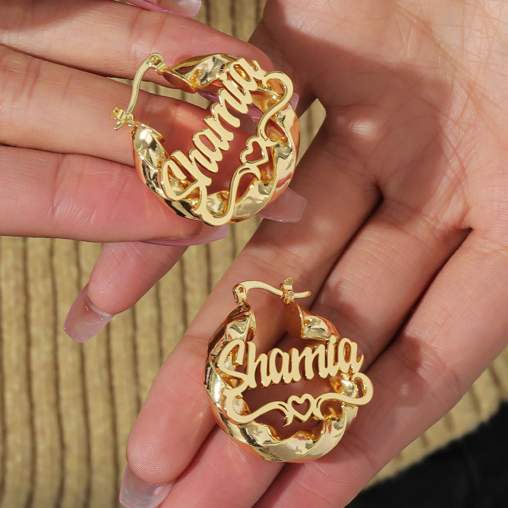 Hebe Kids Custom Name Heart Hoops