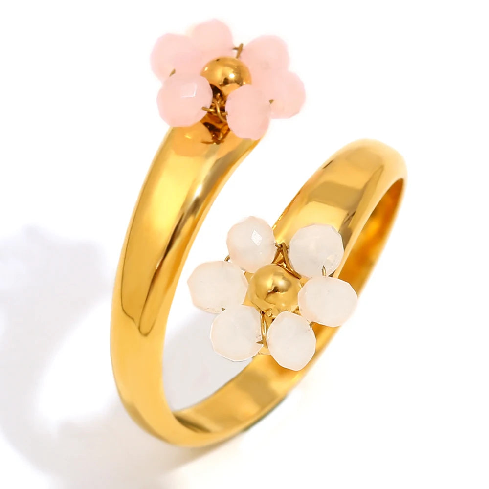 Áine Two Flower Opening Ring