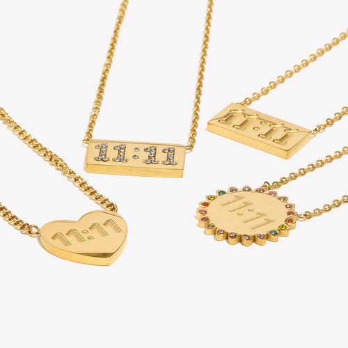 11:11 18k Gold & Silver Number Pendant