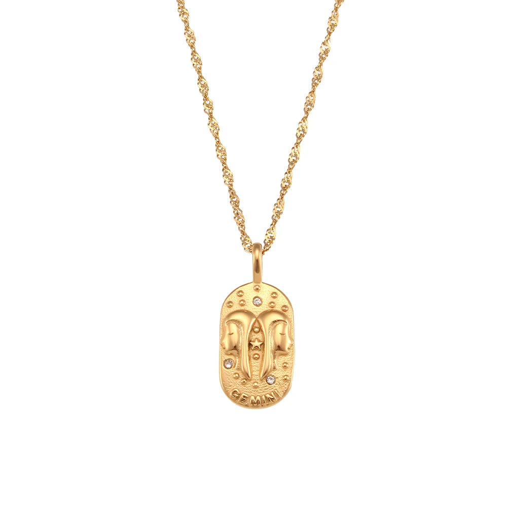 Freyja 18K Gold Plated Zodiac Pendant Necklace