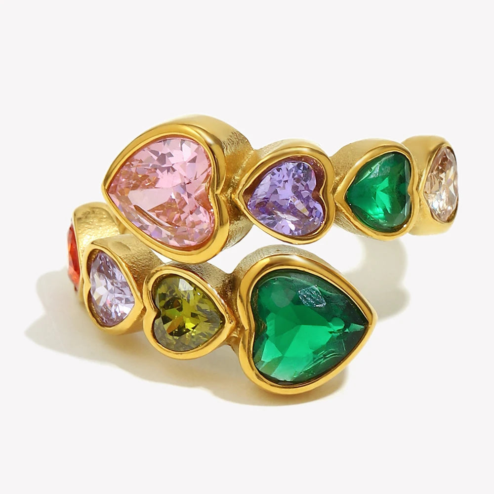 Philia Open Heart Zircon Ring