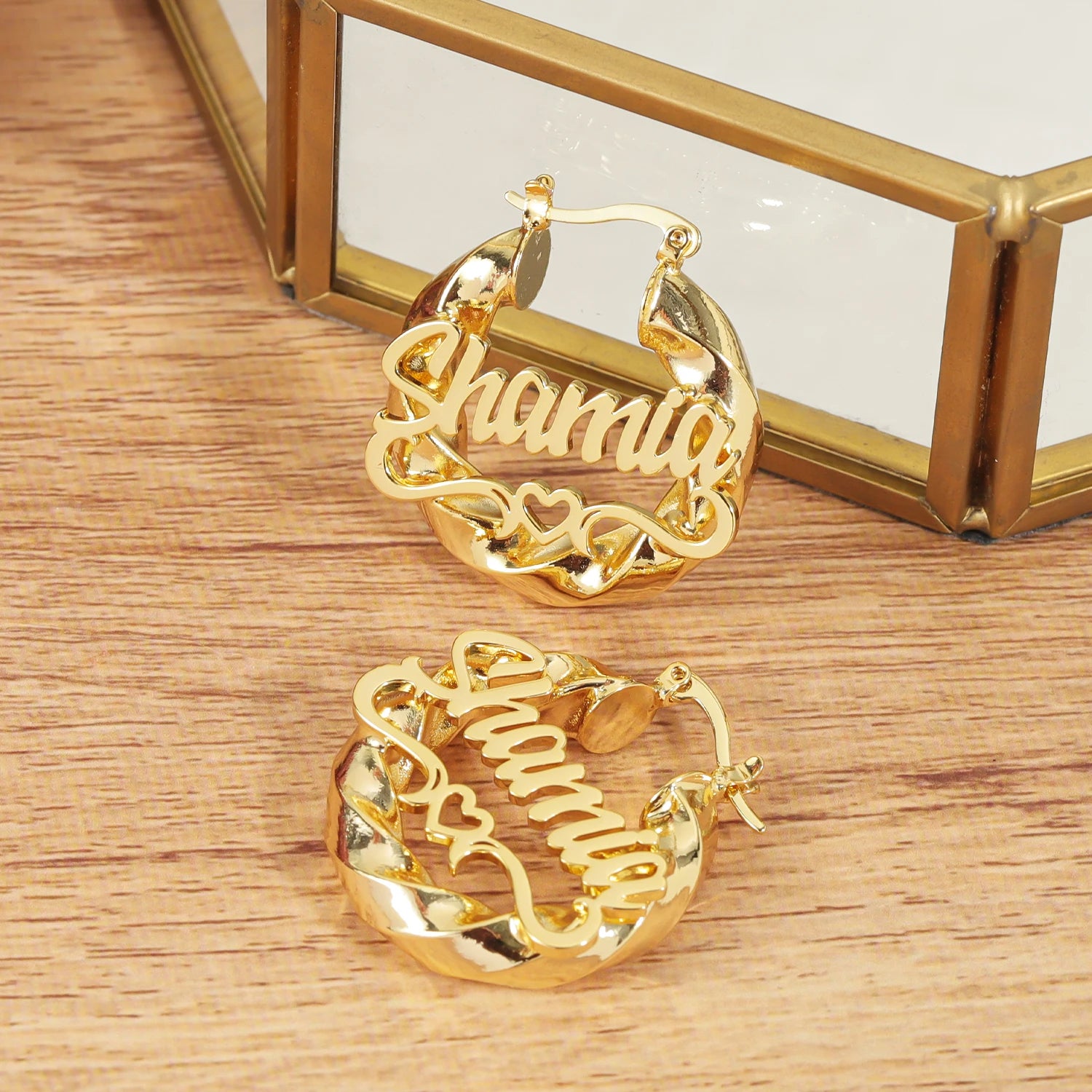Hebe Kids Custom Name Heart Hoops