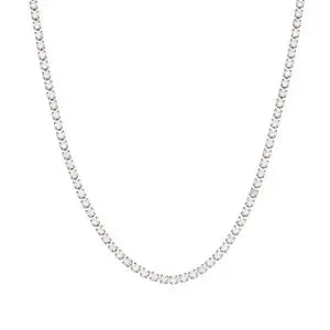 18K Gold & Silver Plated Tennis Necklace