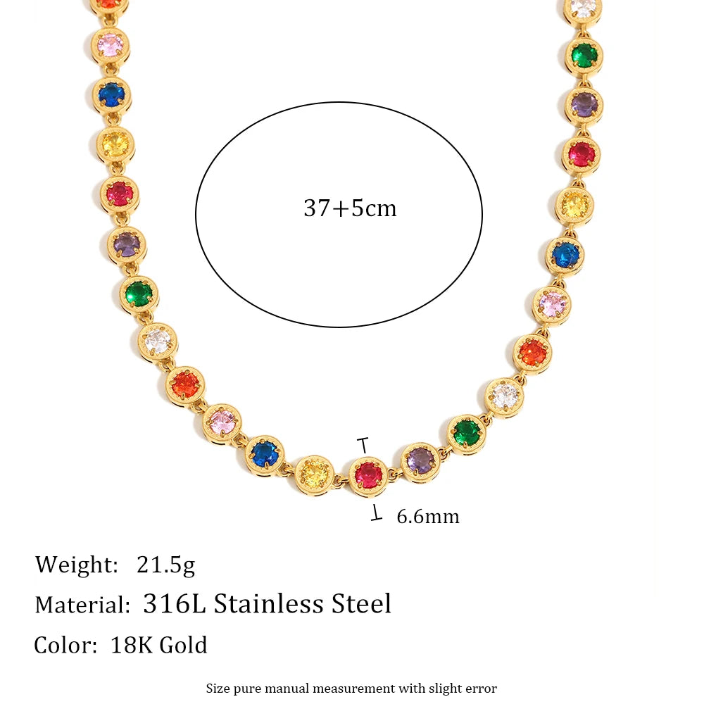 Sif 18K Gold Rainbow Necklace & Bracelet Set