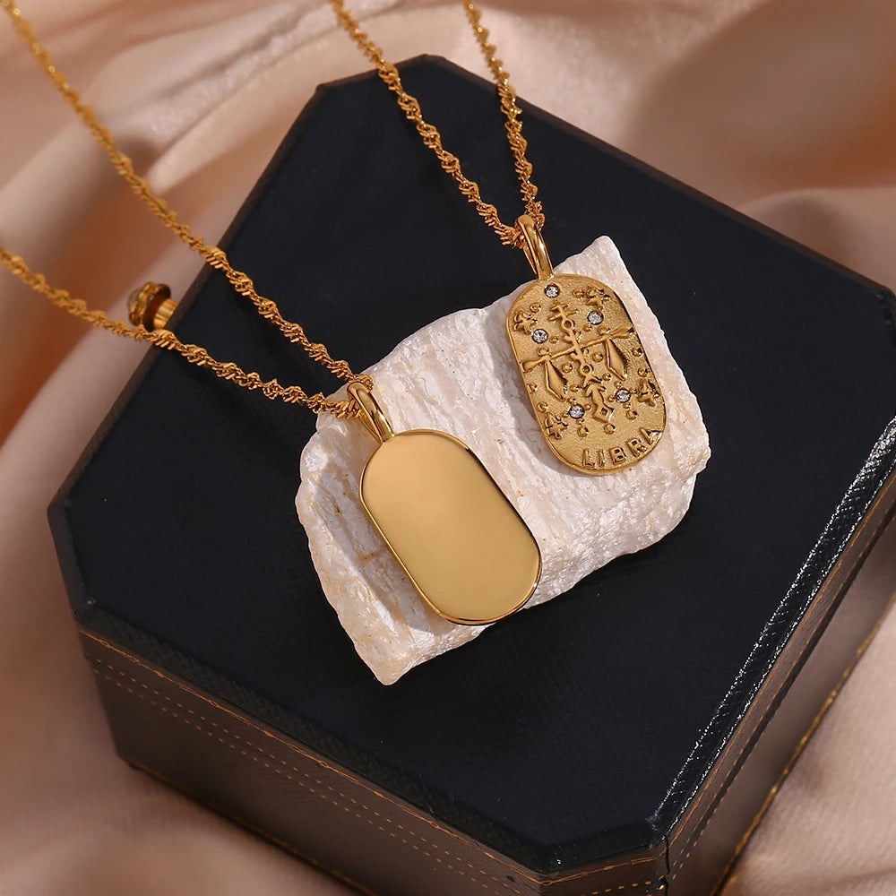 Freyja 18K Gold Plated Zodiac Pendant Necklace
