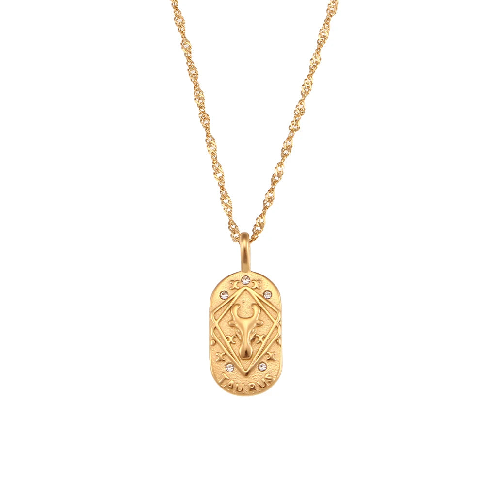 Freyja 18K Gold Plated Zodiac Pendant Necklace