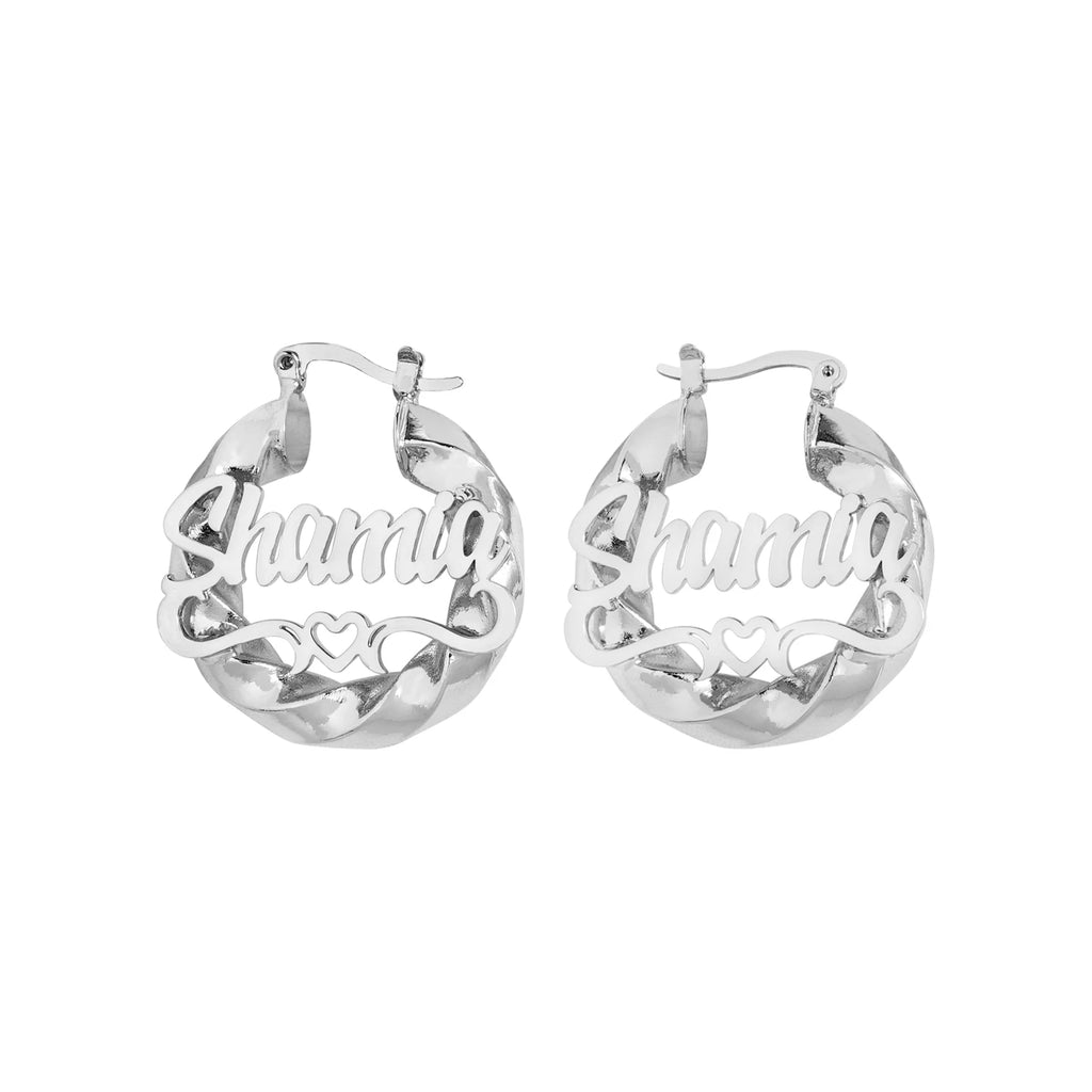 Hebe Kids Custom Name Heart Hoops
