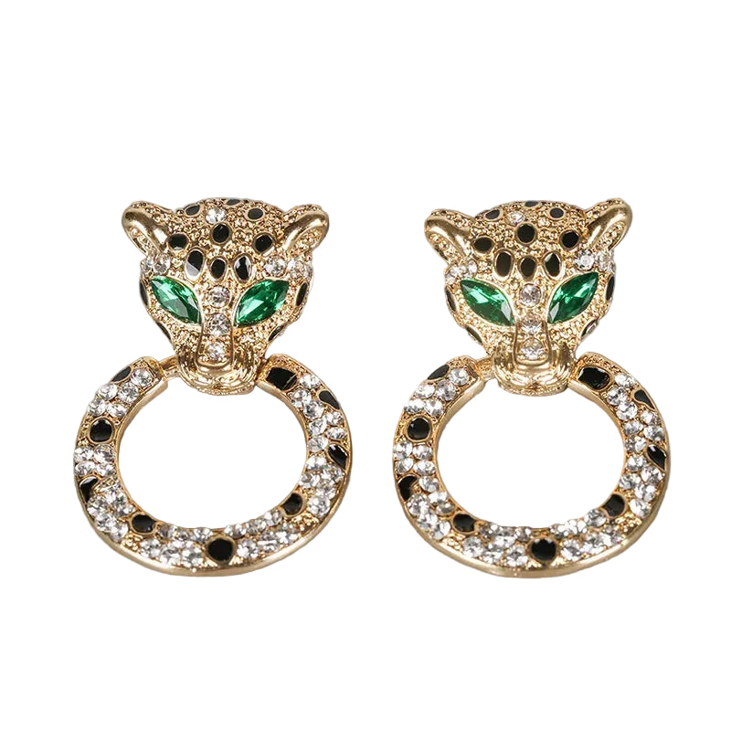 Leopard Hoop Statement Earrings