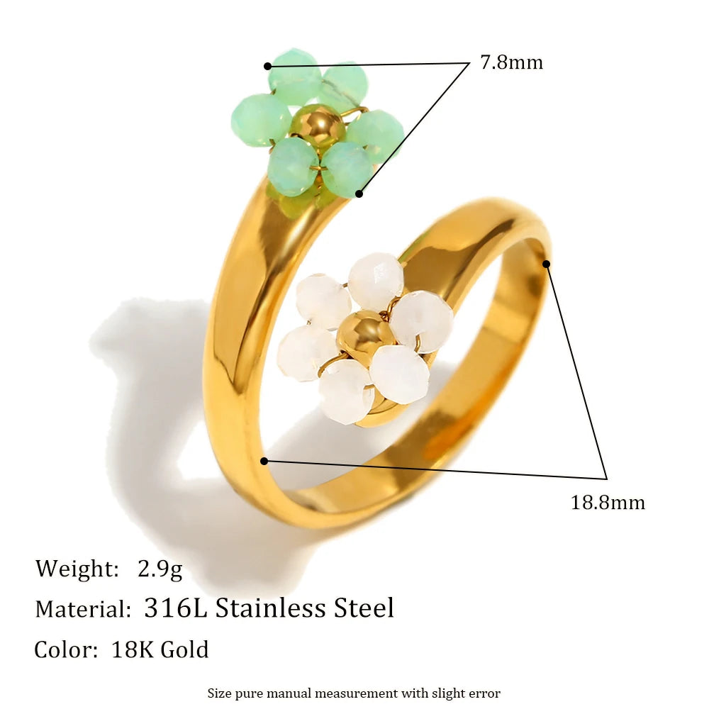 Áine Two Flower Opening Ring