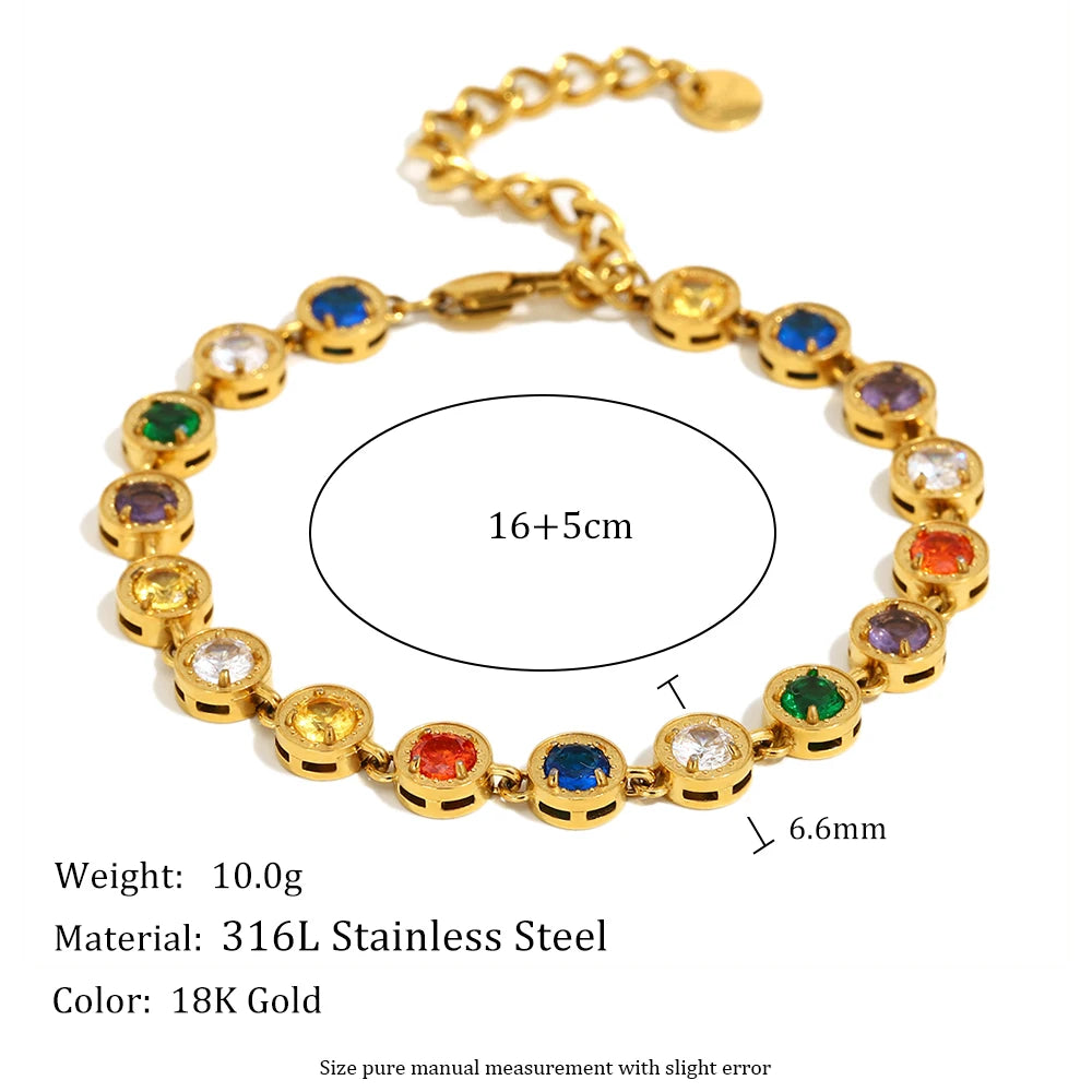 Sif 18K Gold Rainbow Necklace & Bracelet Set