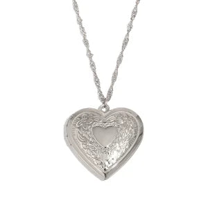 Brigid 18k Gold & Silver Heart Locket (Photo)