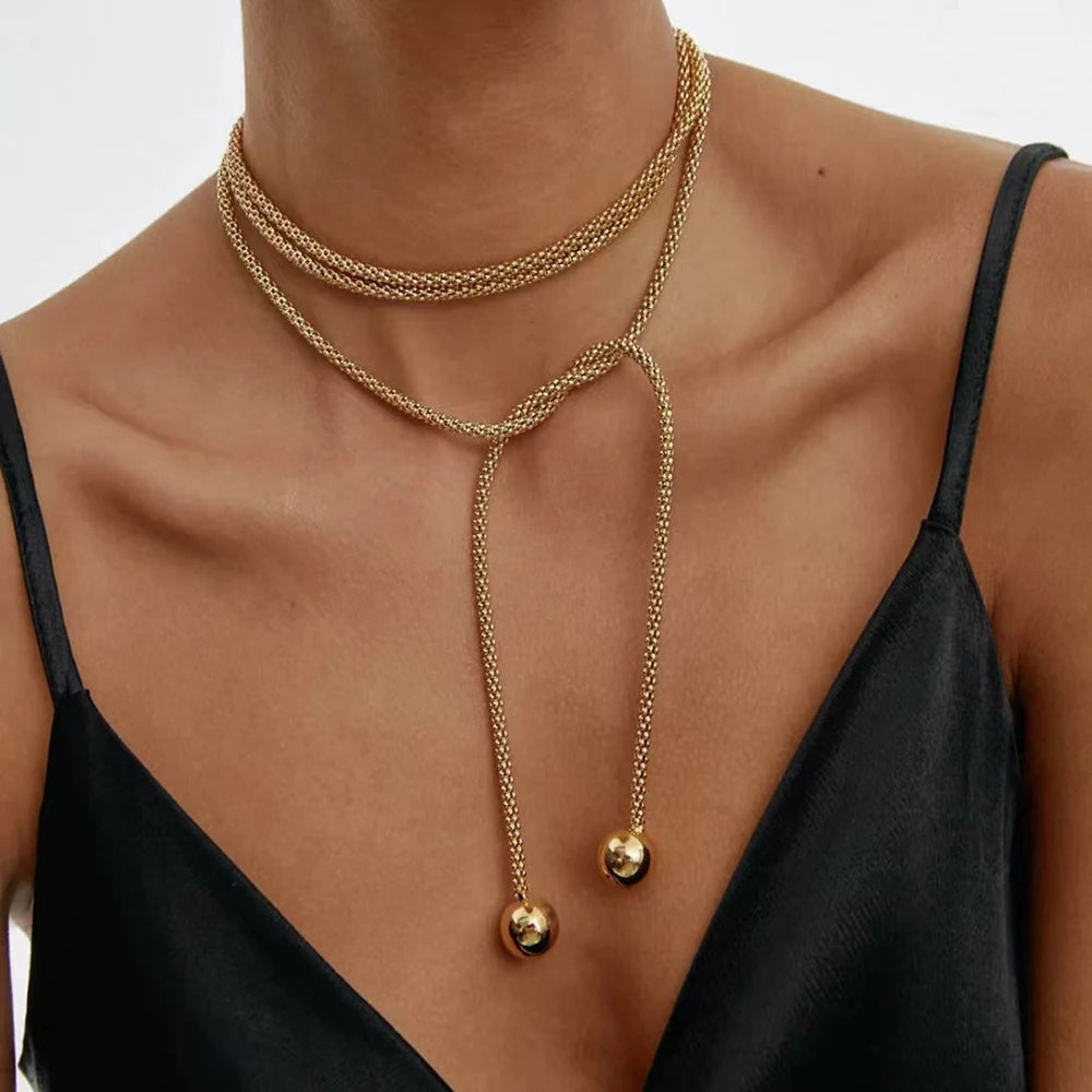 Danu 18K Gold Lariat Necklace