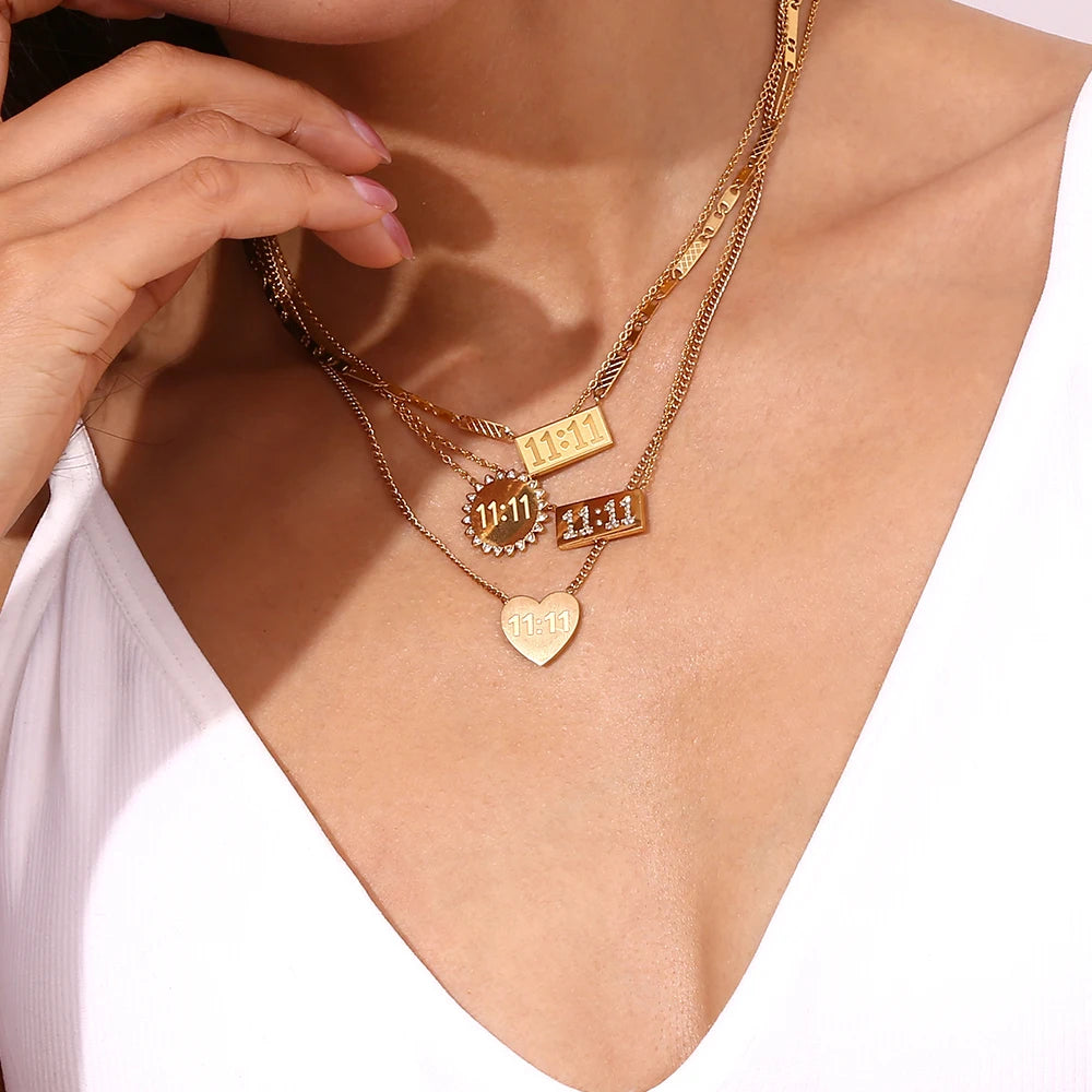 11:11 18k Gold & Silver Number Pendant