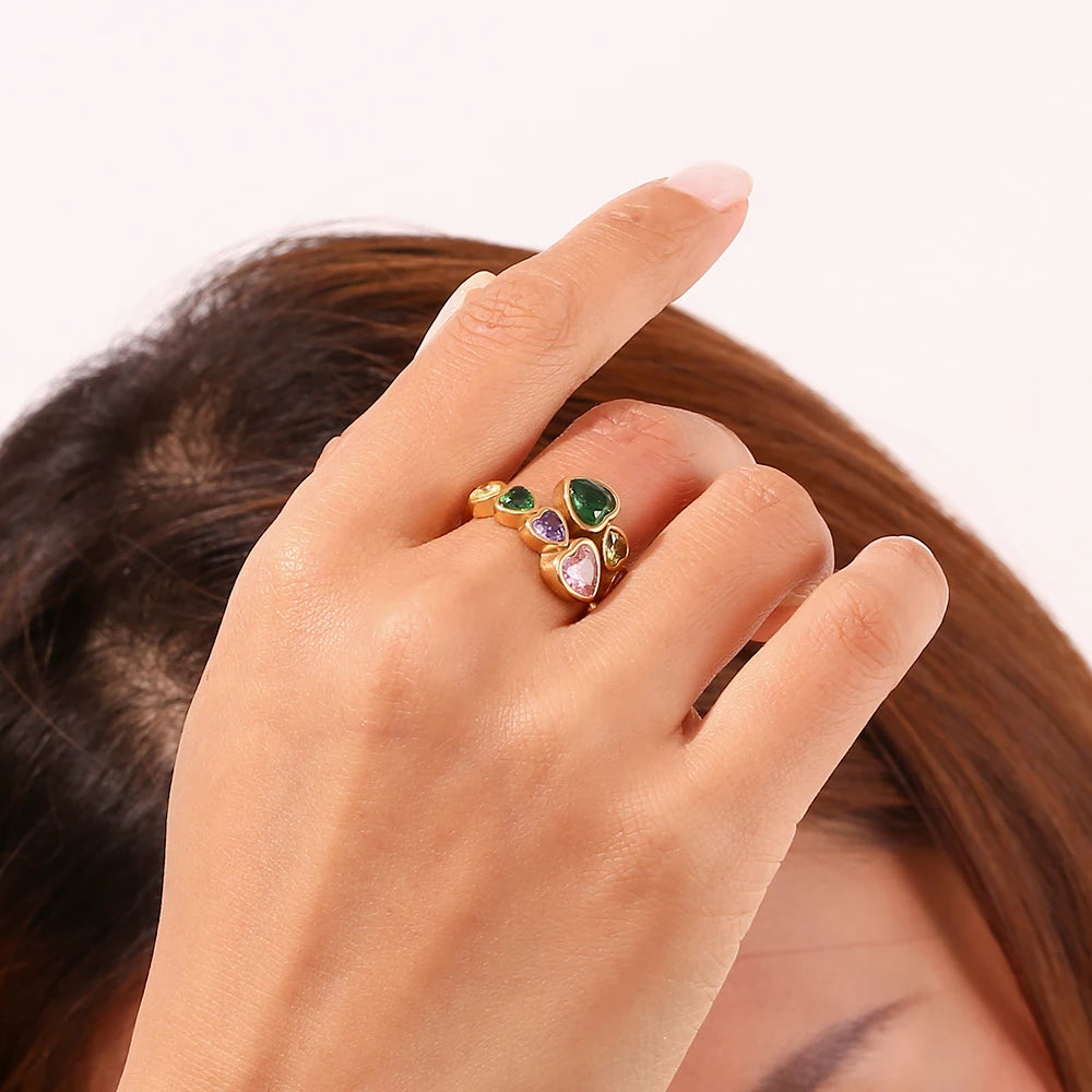 Philia Open Heart Zircon Ring