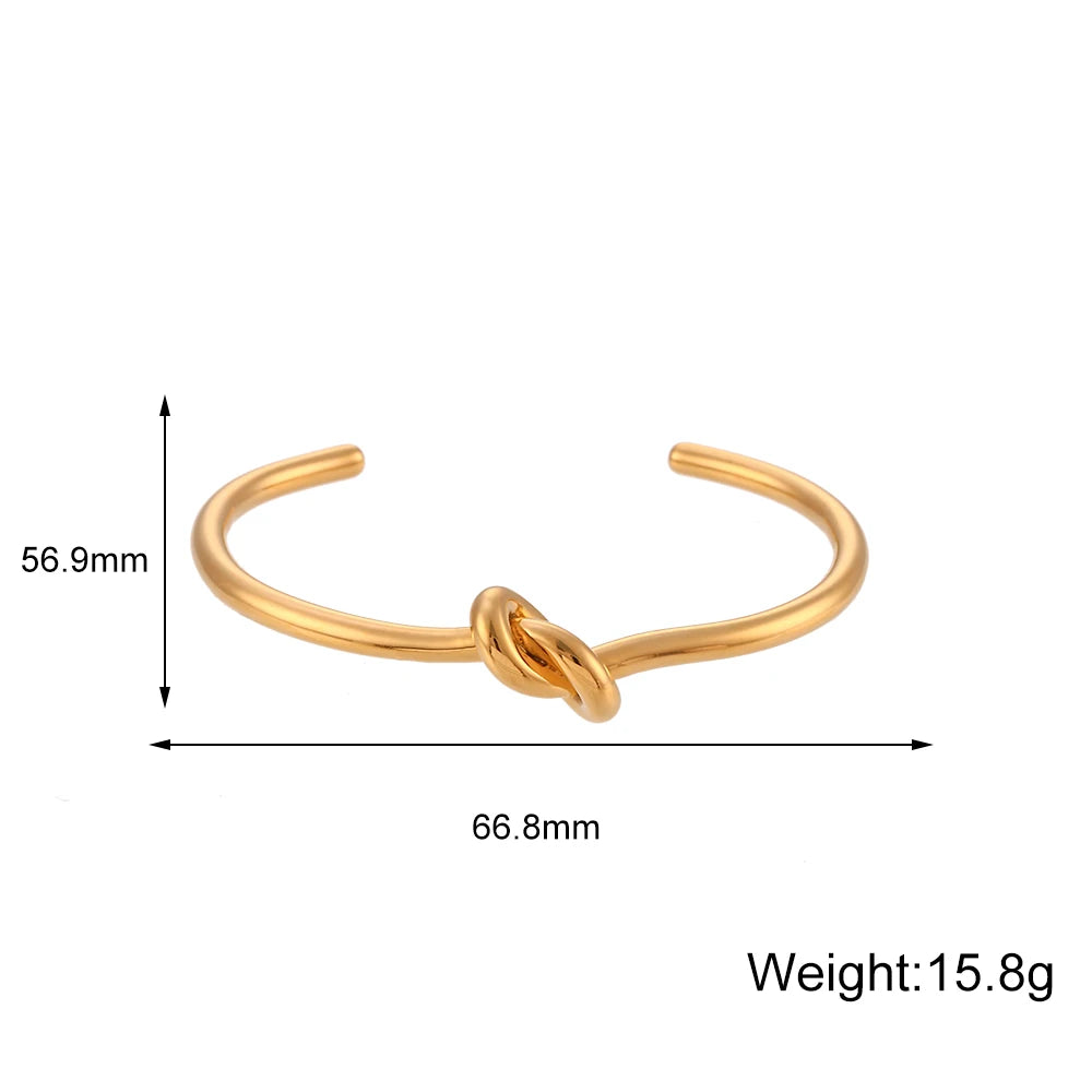 Hera Minimalist Knot Cuff Bangle
