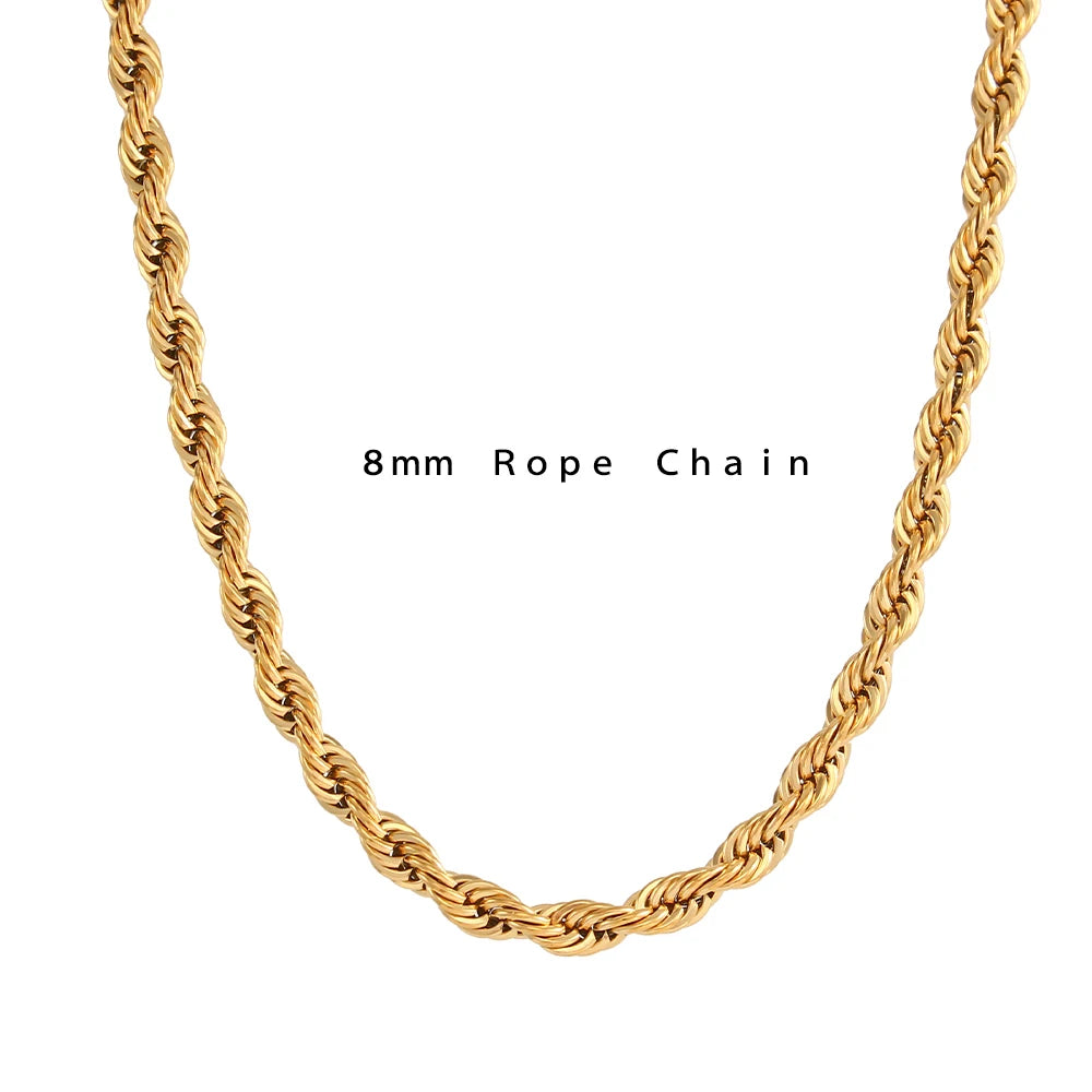 Niamh 18K Gold Twisted Rope Chain Choker & Bracelets