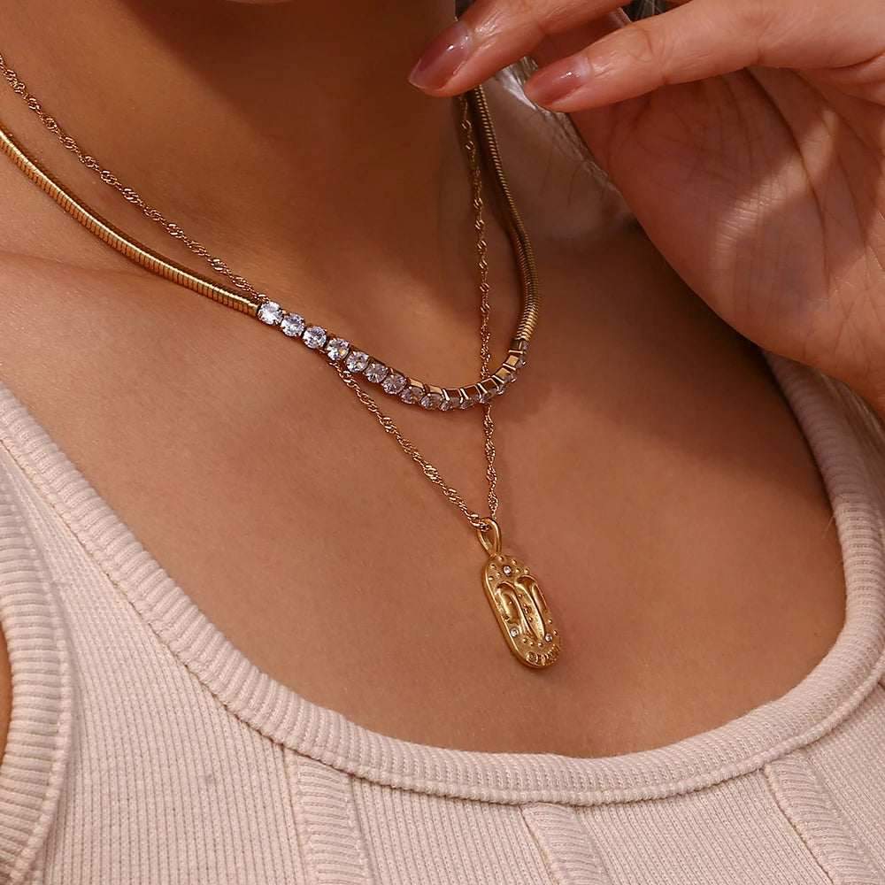 Freyja 18K Gold Plated Zodiac Pendant Necklace