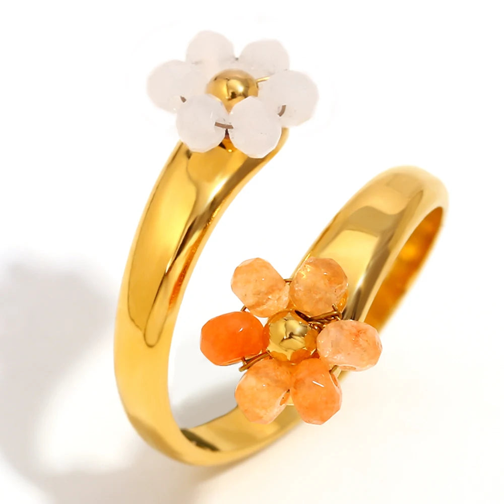 Áine Two Flower Opening Ring