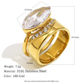 18K Gold Plated Double Layer Horse Eye Ring