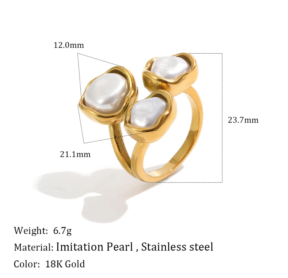 Thetis Baroque Pearl Cuff Ring
