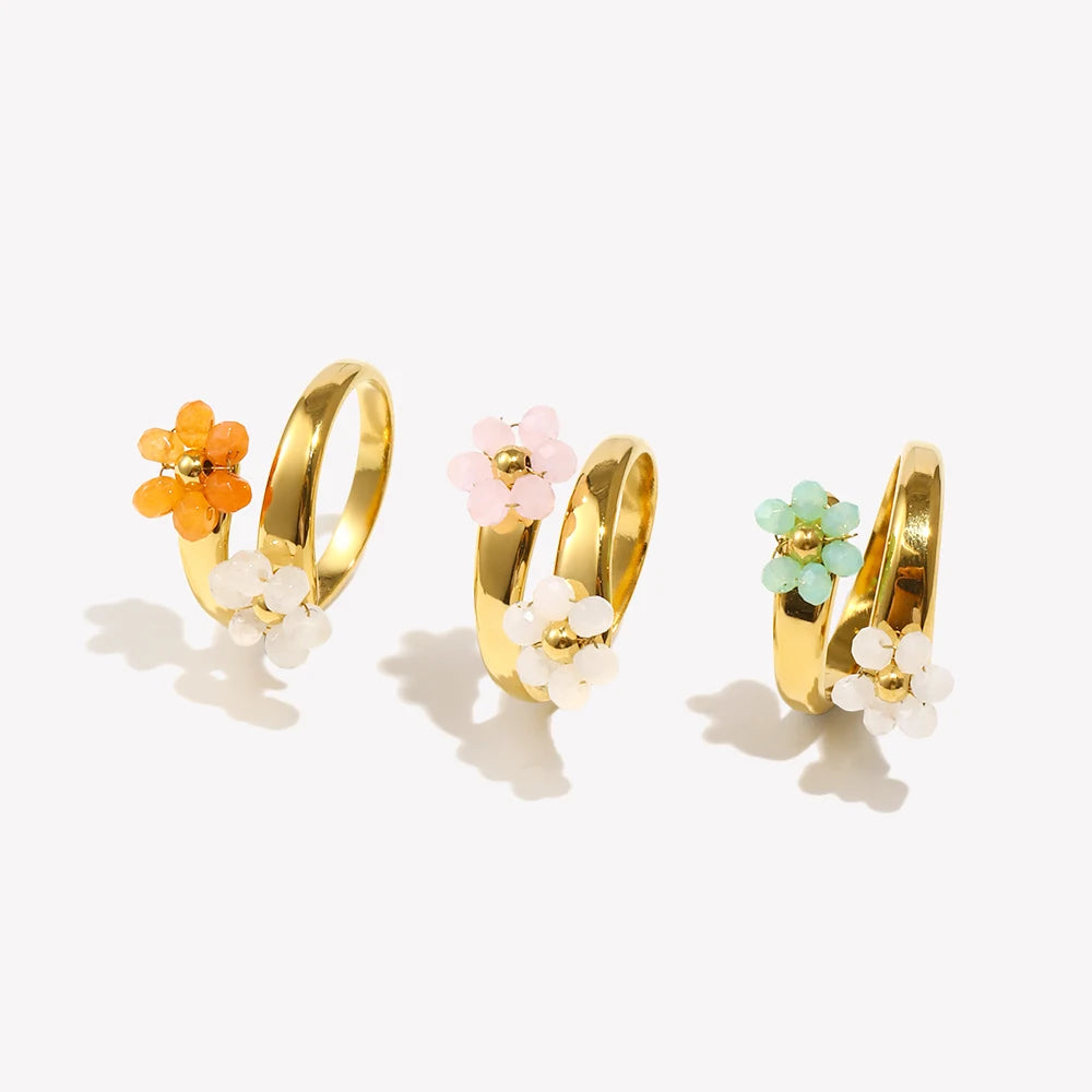 Áine Two Flower Opening Ring