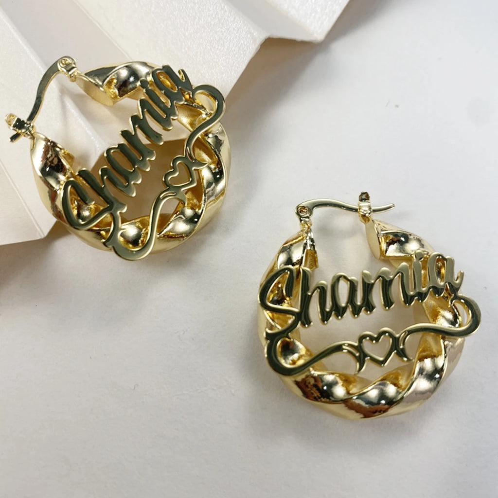 Hebe Kids Custom Name Heart Hoops