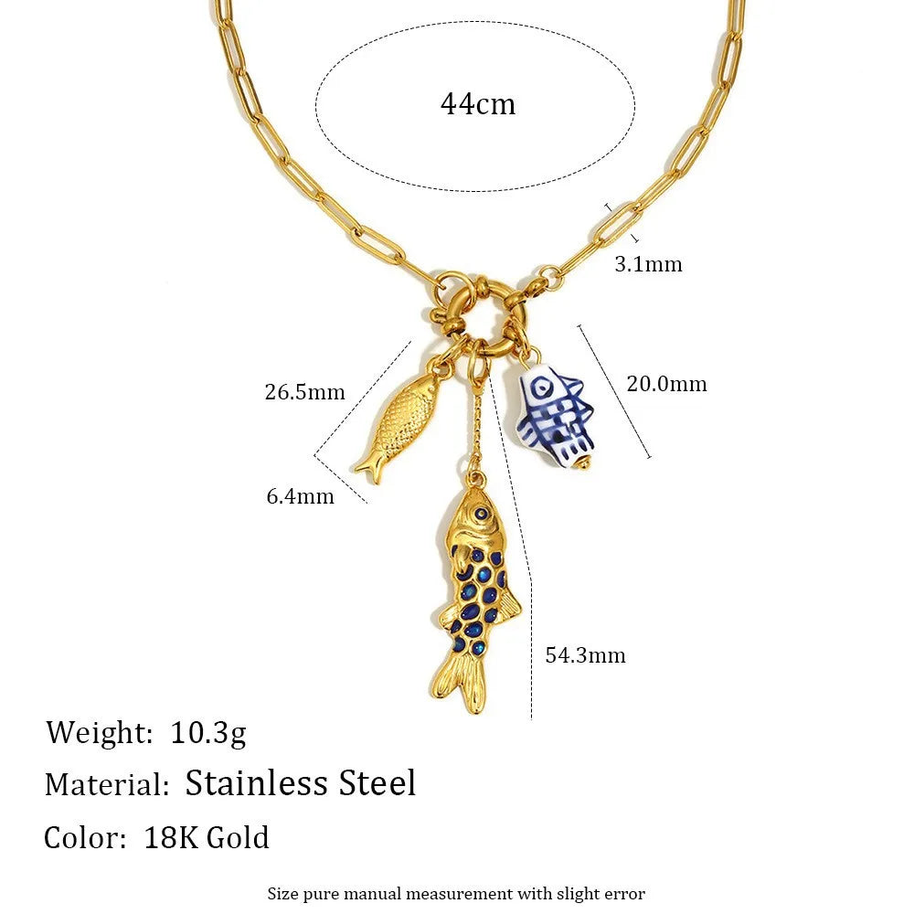 Mykonos 18K Gold Plated Fish Pendants